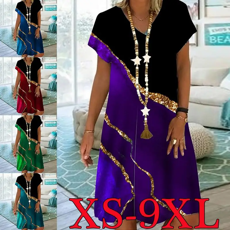 Women's 2022 Sexy Summer New Dresses Plus Size V-Neck Dress Printed Mini Dress XS-9XL
Women's 2022 Sexy Summer New Dresses Plus Size V-Neck Dress Printed Mini Dress XS-9XL