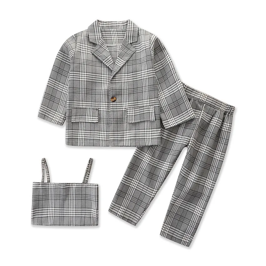 Autumn Girl Set Plaid Vest + Coat + Pants Suits for Kids
Autumn Girl Set Plaid Vest + Coat + Pants Suits for Kids