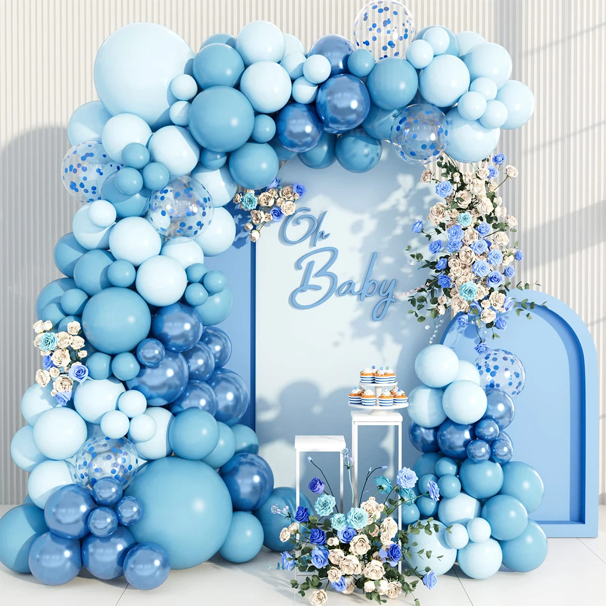 

Синие воздушные шары, гирлянда, украшение для свадьбы, дня рождения, первый день рождения, детский праздник, латексный шар