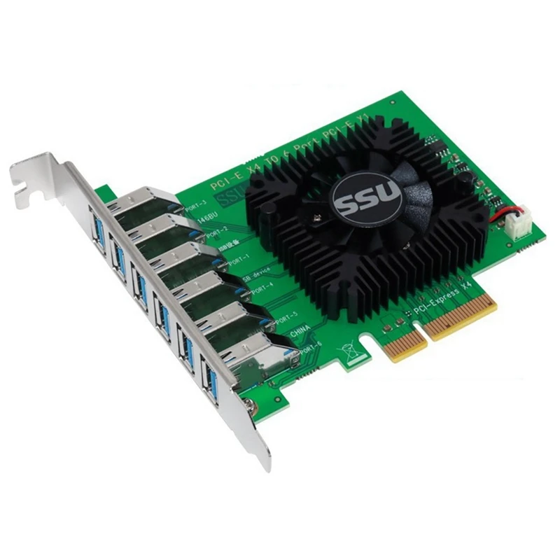 SSU PCI Express X4 20Gb 1 to 6 Riser Card PCI-E to Adapter PCIE Slot 4X to 16X USB 3.0 Riser Extender for Miner Mining
SSU PCI Express X4 20Gb 1 to 6 Riser Card PCI-E to Adapter PCIE Slot 4X to 16X USB 3.0 Riser Extender for Miner Mining