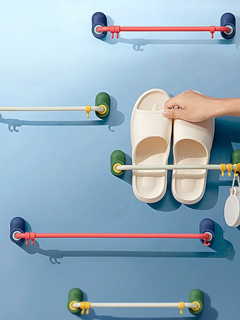 Wall-Mounted Slipper Rack Punch-Free Shoe Storage Rack Bathroom Bathroom Wall Storage Rack Draining Shoe Rack 
Wall-Mounted Slipper Rack Punch-Free Shoe Storage Rack Bathroom Bathroom Wall Storage Rack Draining Shoe Rack