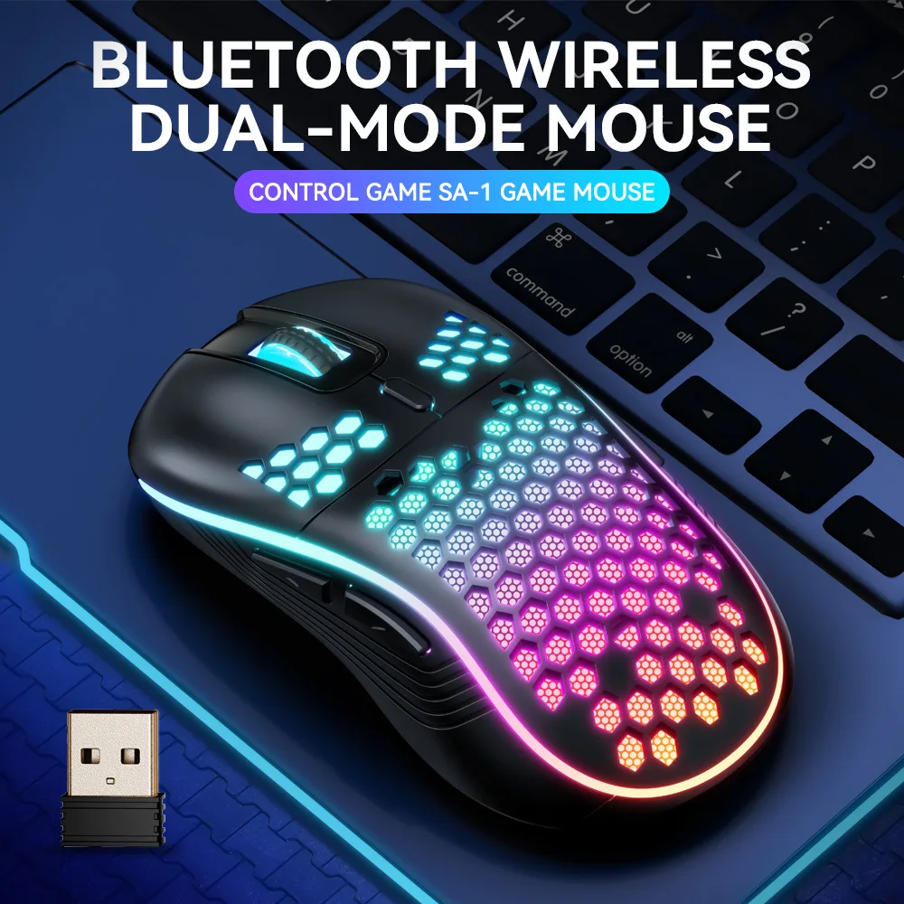 2.4G Bluetooth Wireless Mouse Rechargeable Honeycomb Gaming Mouse Gamer 3200DPI Slient RGB Mause for Laptop Notebook 2022
2.4G Bluetooth Wireless Mouse Rechargeable Honeycomb Gaming Mouse Gamer 3200DPI Slient RGB Mause for Laptop Notebook 2022