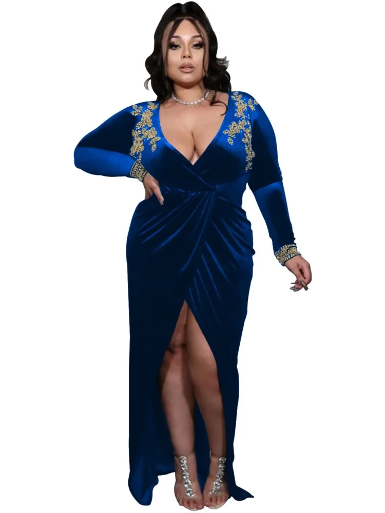 African Dresses For Women With Diamond High Waist Long African Clothing Autumn New Sexy Elegant Velvet Party Robes African Dress
African Dresses For Women With Diamond High Waist Long African Clothing Autumn New Sexy Elegant Velvet Party Robes African Dress