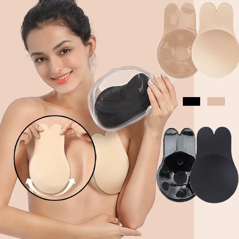 Reusable Female Breast Lift Chest Patch Self Adhesive Nipple Stickers Rabbit Ears Silicone Strapless Invisible Bras Sticky
Reusable Female Breast Lift Chest Patch Self Adhesive Nipple Stickers Rabbit Ears Silicone Strapless Invisible Bras Sticky