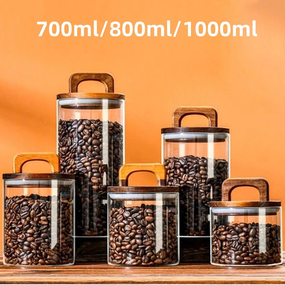 700ml/800ml/1000ml Glass Storage Jar Coffee Bean Tea Sugar Candy Jar Wood Lid Orgnizer Kitchen Storage Bottles Food Container
700ml/800ml/1000ml Glass Storage Jar Coffee Bean Tea Sugar Candy Jar Wood Lid Orgnizer Kitchen Storage Bottles Food Container
