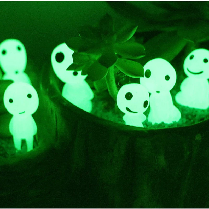 

1/10 Pcs Anime Glowing Tree Elf Miniature Garden Decoration Luminous Alien Fairy Garden Home Decor Resin Figure Kawaii Accessor