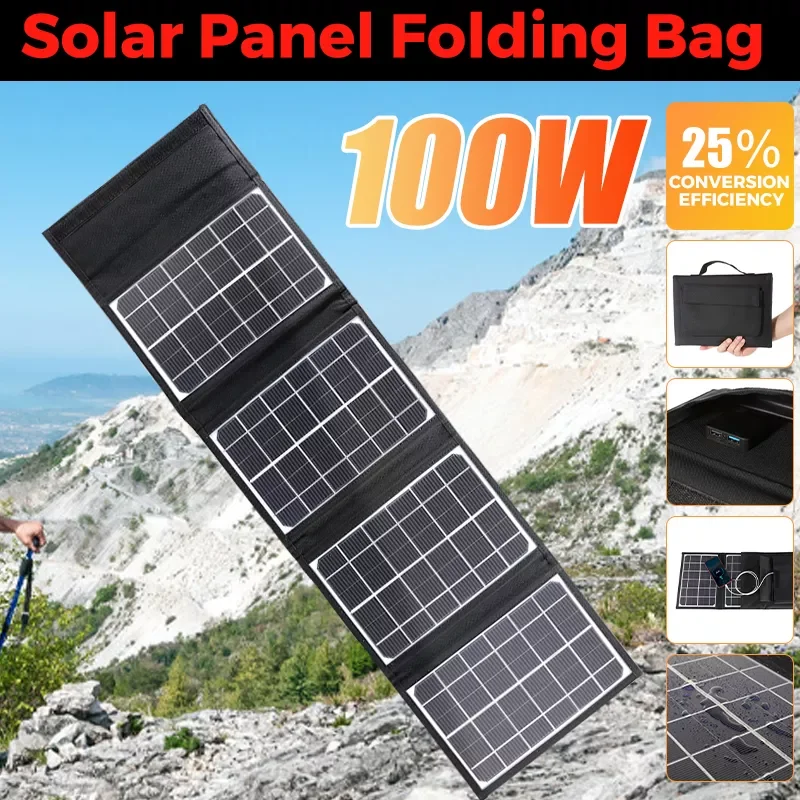 12V 100W Fast Charge interface Portable Foldable Solar Panel Dual USB Charger Outdoor Solar Cells Plate Power Bank Solar Energy
12V 100W Fast Charge interface Portable Foldable Solar Panel Dual USB Charger Outdoor Solar Cells Plate Power Bank Solar Energy