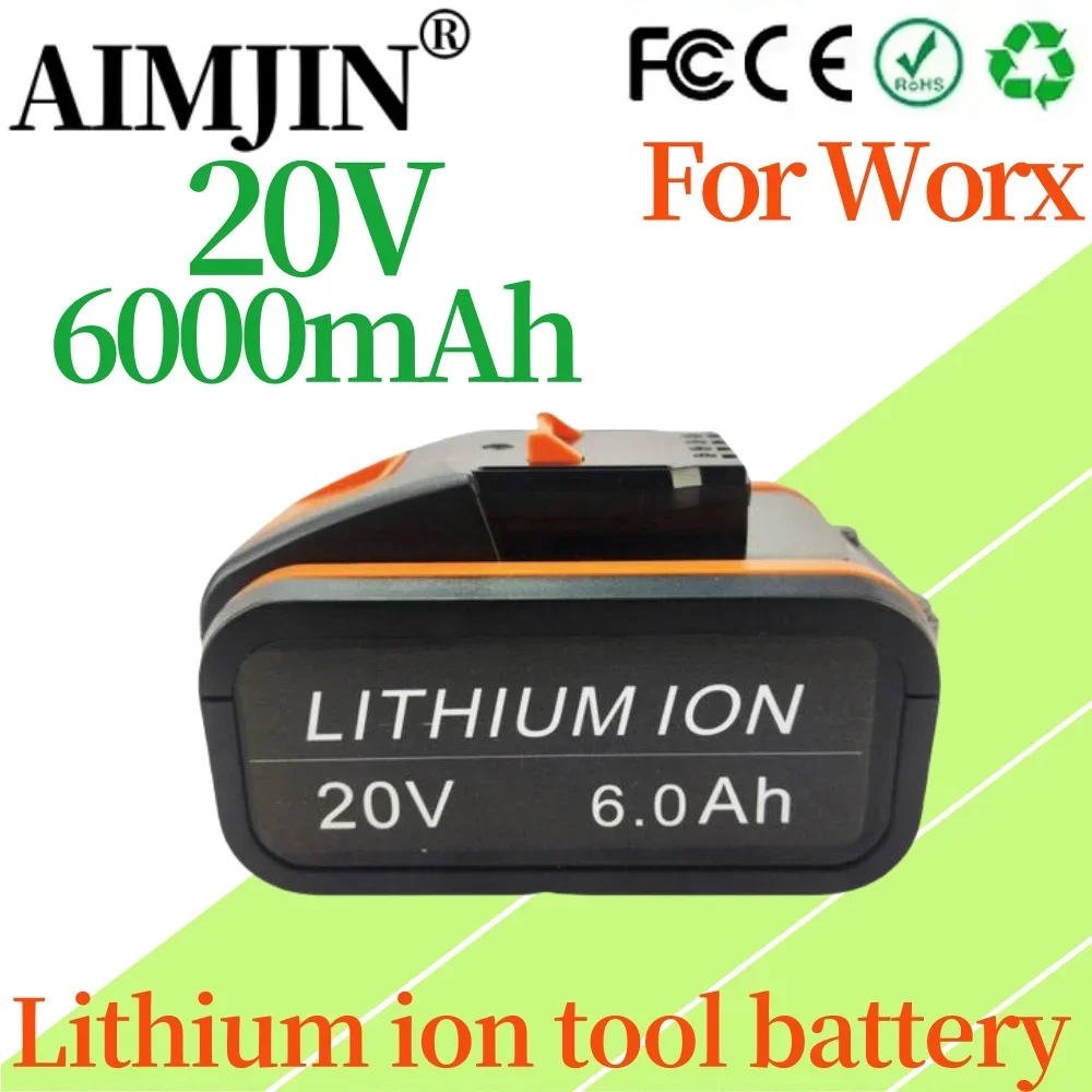 Оригинальный аккумулятор 20 в 6000 мАч для электроинструмента WORX WA3553 WG630 WG629 WX372 WX390
