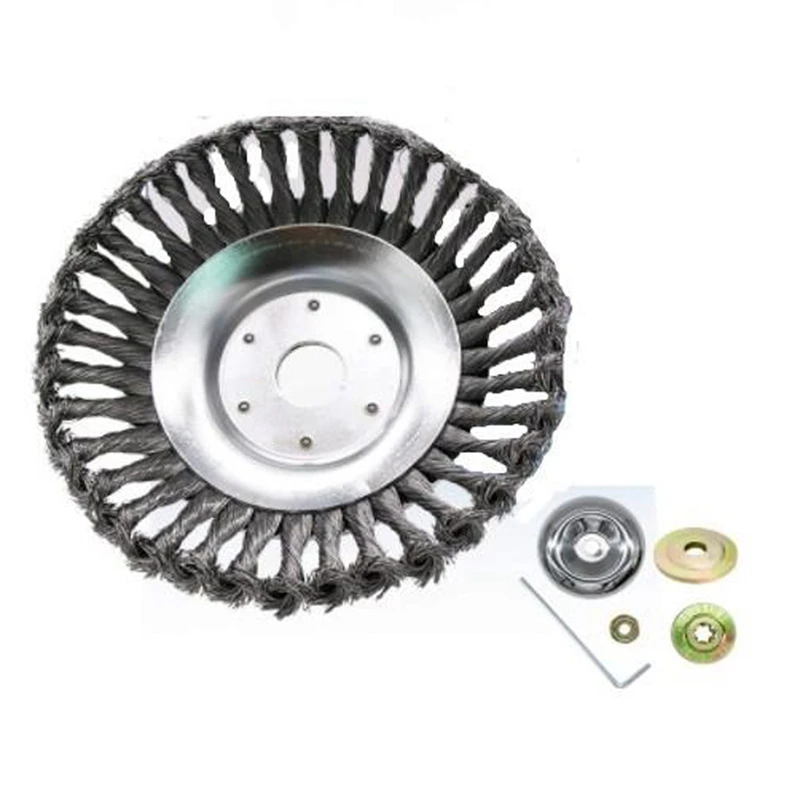 8 Inch Steel Wire Brush Cutter Trimmer Head Replacement Garden Grass Weed Brush Cutting Head For Rust Removal,Paving
8 Inch Steel Wire Brush Cutter Trimmer Head Replacement Garden Grass Weed Brush Cutting Head For Rust Removal,Paving