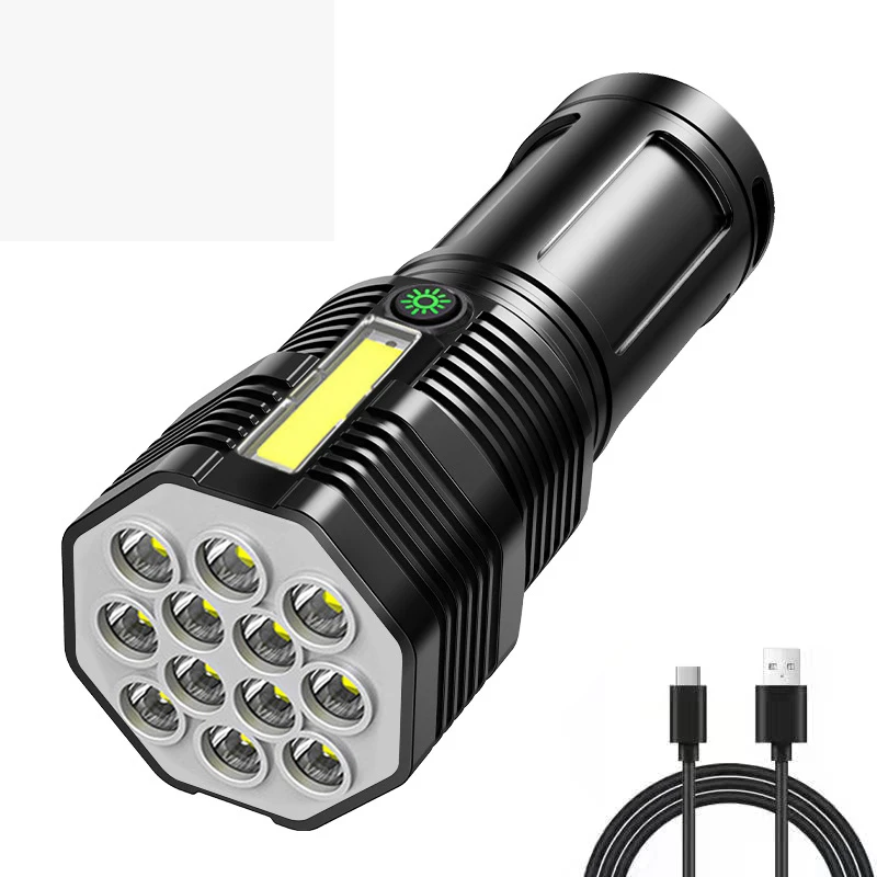 12 LEDS Powerful LED Flashlight Tactical Flash Light Long Range 4 Modes Torch Waterproof Camping Hand Light USB Rechargeable
12 LEDS Powerful LED Flashlight Tactical Flash Light Long Range 4 Modes Torch Waterproof Camping Hand Light USB Rechargeable