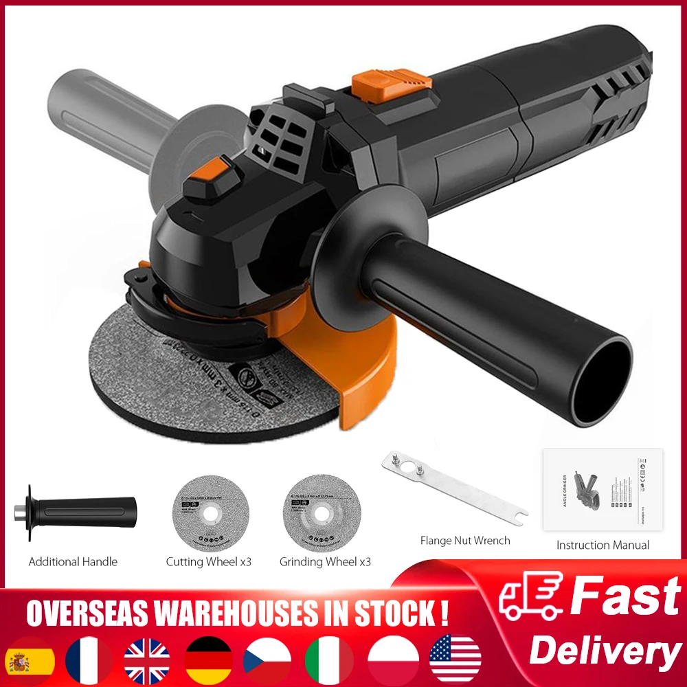 METERK 750W Electric Angle Grinder 6A 4-1/2 inch 115mm Grinding And Cutting Abrasive Wheels Power Tools For Cutting Polishing
METERK 750W Electric Angle Grinder 6A 4-1/2 inch 115mm Grinding And Cutting Abrasive Wheels Power Tools For Cutting Polishing