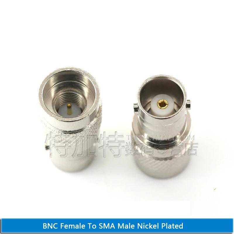 

New BNC To SMA Cable Connector Socket Q9 BNC Female to SMA Male Plug Nickel Plated Brass Straight Coaxial RF Adapters