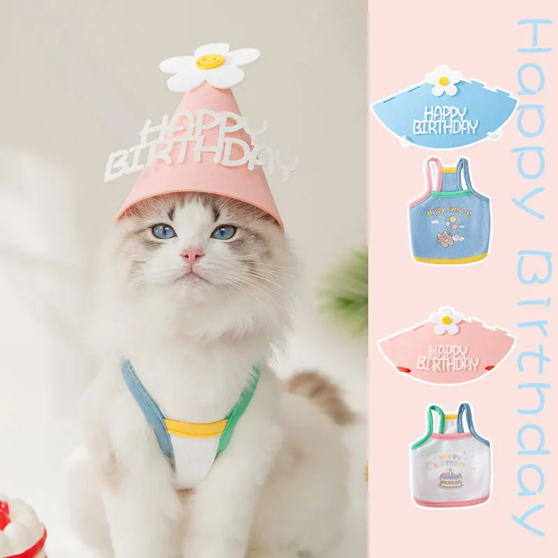 Happy Birthday Print Pets Accessories Hat and Vest Costume Grooming Equipment Clothes for Dog and Cat Headwear Apparel Chihuahua
Happy Birthday Print Pets Accessories Hat and Vest Costume Grooming Equipment Clothes for Dog and Cat Headwear Apparel Chihuahua