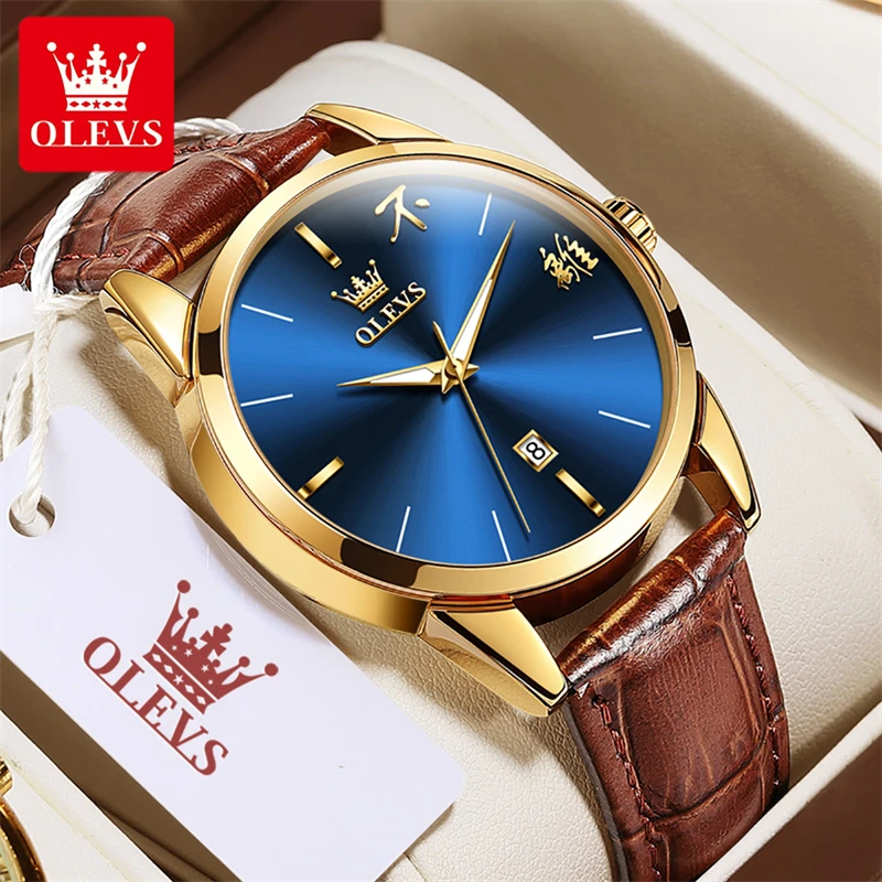 OLEVS Mens Watches Top Brand Luxury Men Quartz Wristwatches Leather Waterproof Business Casual Men Watch Relogio Masculino
OLEVS Mens Watches Top Brand Luxury Men Quartz Wristwatches Leather Waterproof Business Casual Men Watch Relogio Masculino