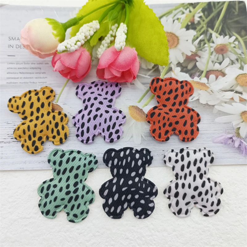 100Pcs 3*3.4CM Leopard Bear Padded Cloth Fabric Patches for Clothes Hats Hairpin Ornament Accessories DIY Craft Embarrassment 
100Pcs 3*3.4CM Leopard Bear Padded Cloth Fabric Patches for Clothes Hats Hairpin Ornament Accessories DIY Craft Embarrassment