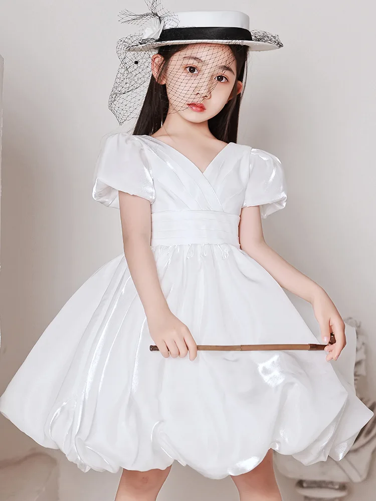 Girls Dress Summer Princess Dress White Children's Host Flower Girl Piano Performance Dress For Kids
Girls Dress Summer Princess Dress White Children's Host Flower Girl Piano Performance Dress For Kids