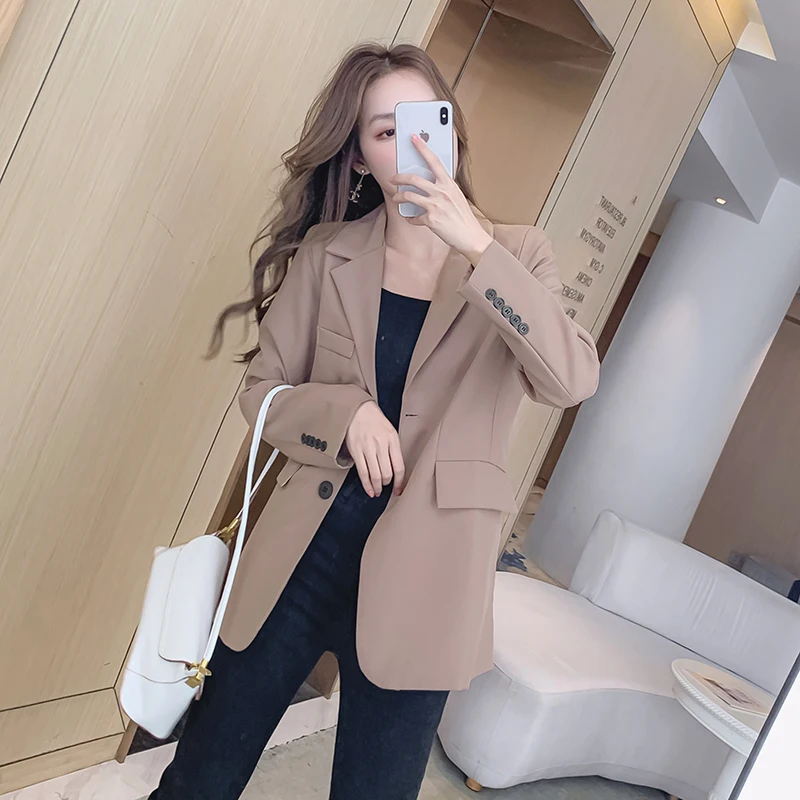 2022 Autumn And Winter Suit Jacket Women's Clothing Korean Fashion Long Sleeve Coffee Color Office Lady Notched Blazers
2022 Autumn And Winter Suit Jacket Women's Clothing Korean Fashion Long Sleeve Coffee Color Office Lady Notched Blazers