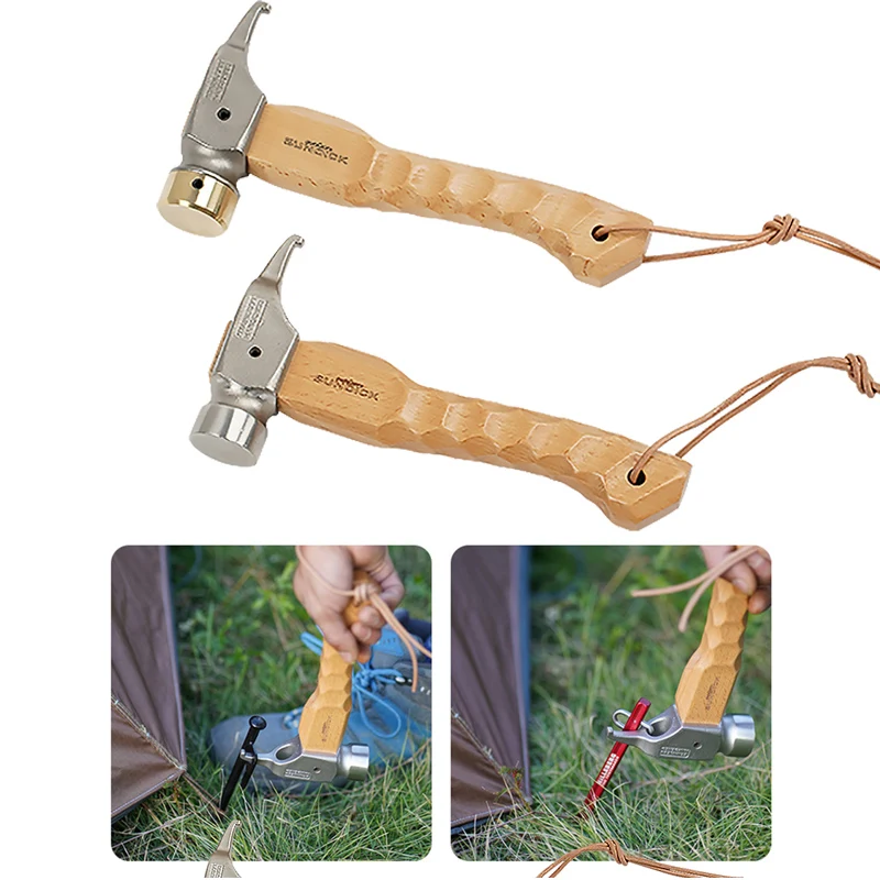Camping Hammer Stainless Steel Copper Beech Wood Handle with Cowhide Hanging Rope Outdor Hiking Tent Multifunctional Tool Hammer
Camping Hammer Stainless Steel Copper Beech Wood Handle with Cowhide Hanging Rope Outdor Hiking Tent Multifunctional Tool Hammer