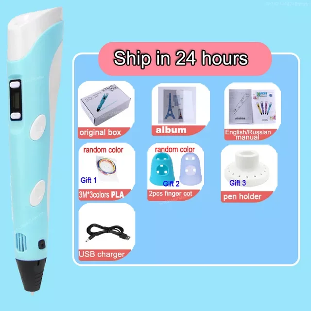 3D Pen Kids DIY Printer Pen Children Drawing Pens With LCD Screen PLA Filament 1.75mm Printing Birthday Christmas Gift For Kids
3D Pen Kids DIY Printer Pen Children Drawing Pens With LCD Screen PLA Filament 1.75mm Printing Birthday Christmas Gift For Kids