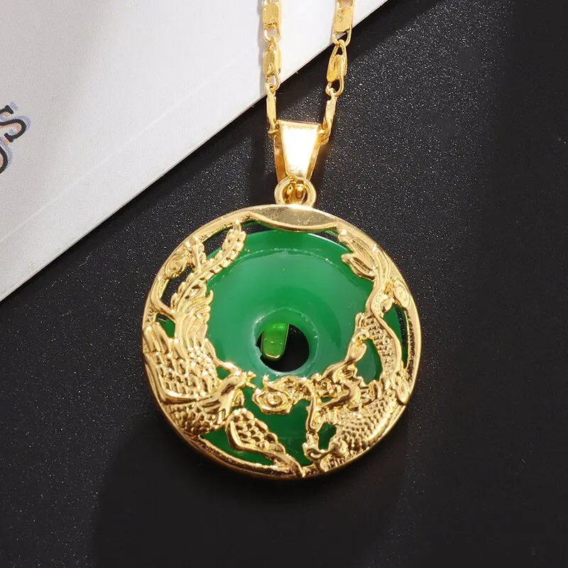 SEXY Vintage Design Imitation Jade Green Round Necklace for Women Party Accessory Lovers Day Gift Jewelry Pendant
SEXY Vintage Design Imitation Jade Green Round Necklace for Women Party Accessory Lovers Day Gift Jewelry Pendant