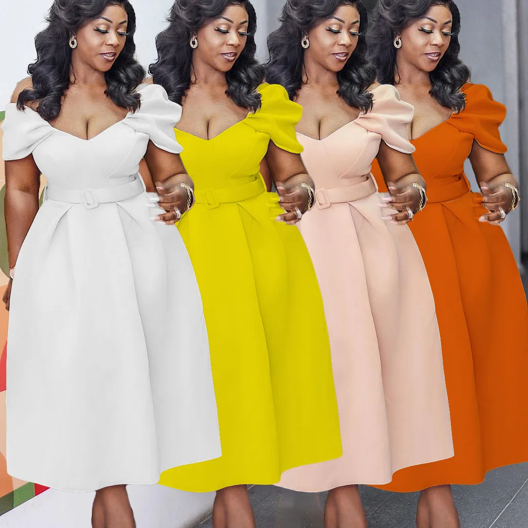 New Summer Elegant High Waist Cocktail Evening Dress Loose Short Sleeve Women Dress
New Summer Elegant High Waist Cocktail Evening Dress Loose Short Sleeve Women Dress