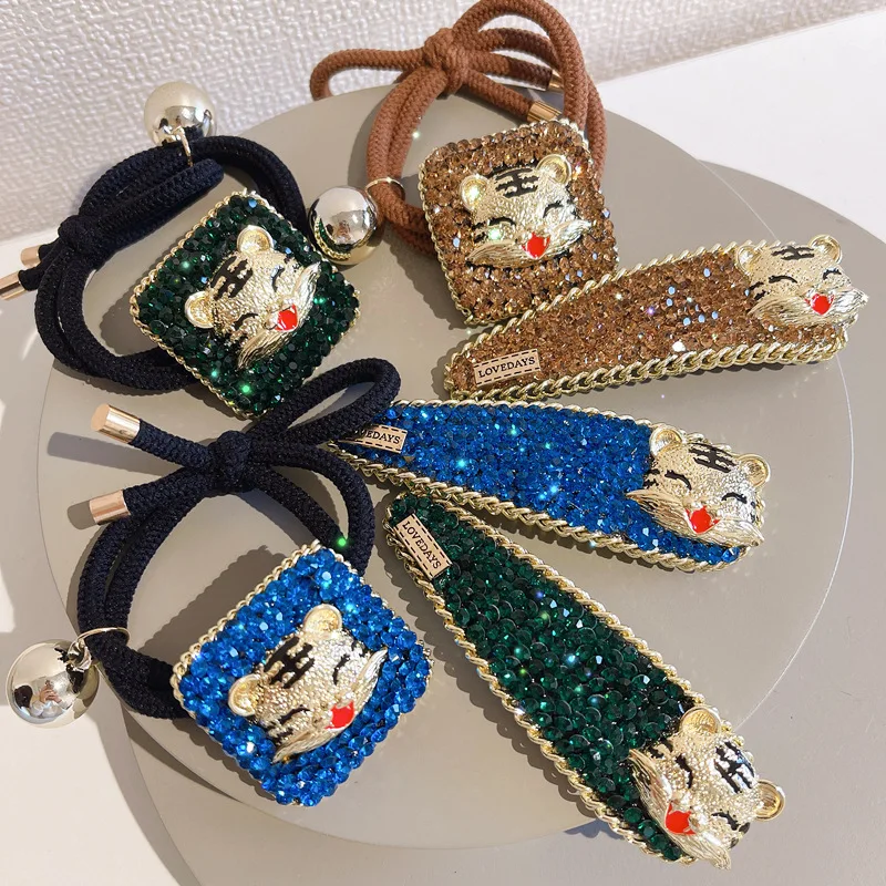 Rhinestone Hair Tie Clip for Women Girl Tiger Animal Elastic Bands Rubber Korean Cute Accessories Handmade Wholesale
Rhinestone Hair Tie Clip for Women Girl Tiger Animal Elastic Bands Rubber Korean Cute Accessories Handmade Wholesale