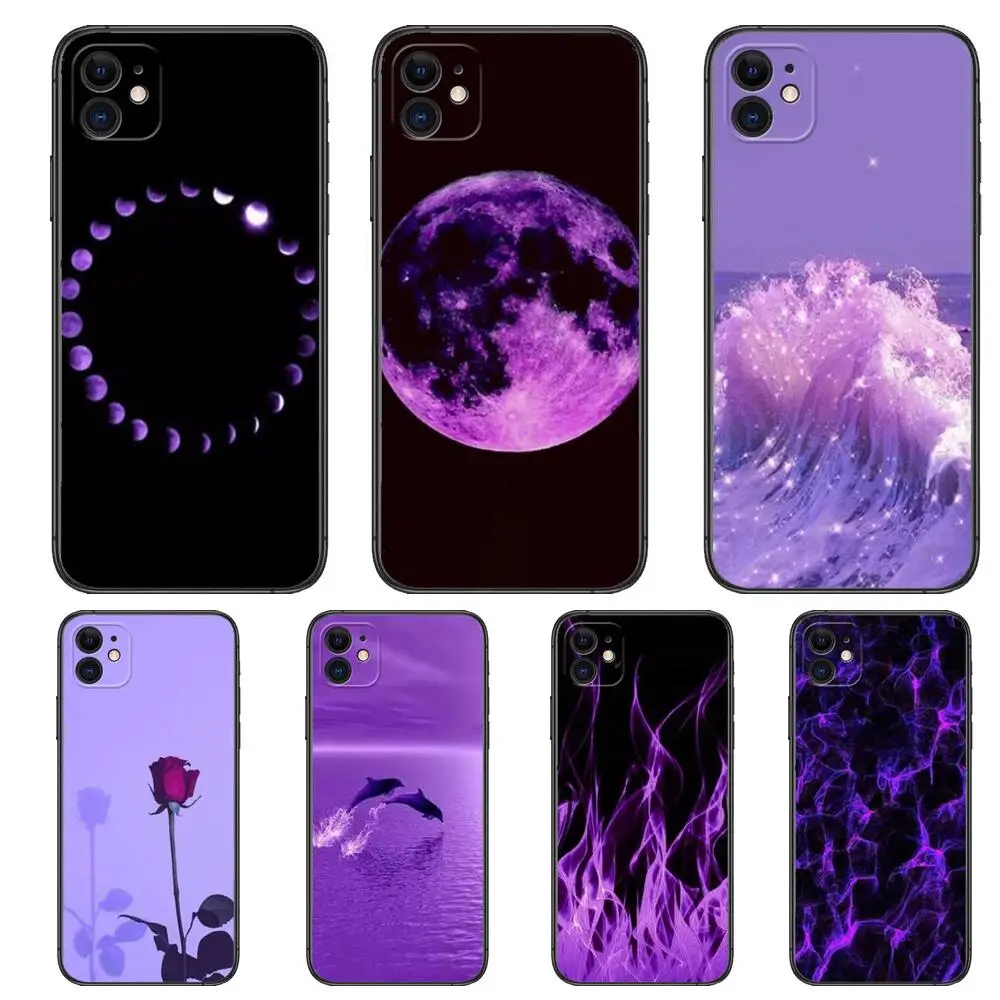 

Purple flames and starry sky Phone Cases For iphone 13 Pro Max case 12 11 Pro Max 8 PLUS 7PLUS 6S XR X XS 6 mini se mobile cell