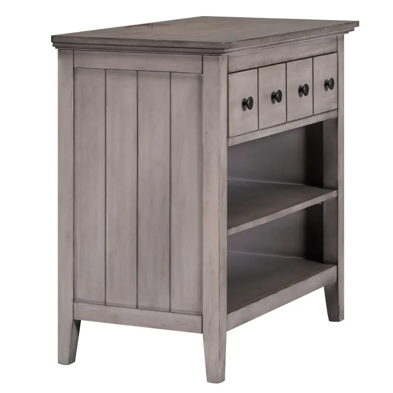 Vintage Storage Nightstand with Drawer, Two-Tier Shelf and Charging Socket, Beige
Vintage Storage Nightstand with Drawer, Two-Tier Shelf and Charging Socket, Beige