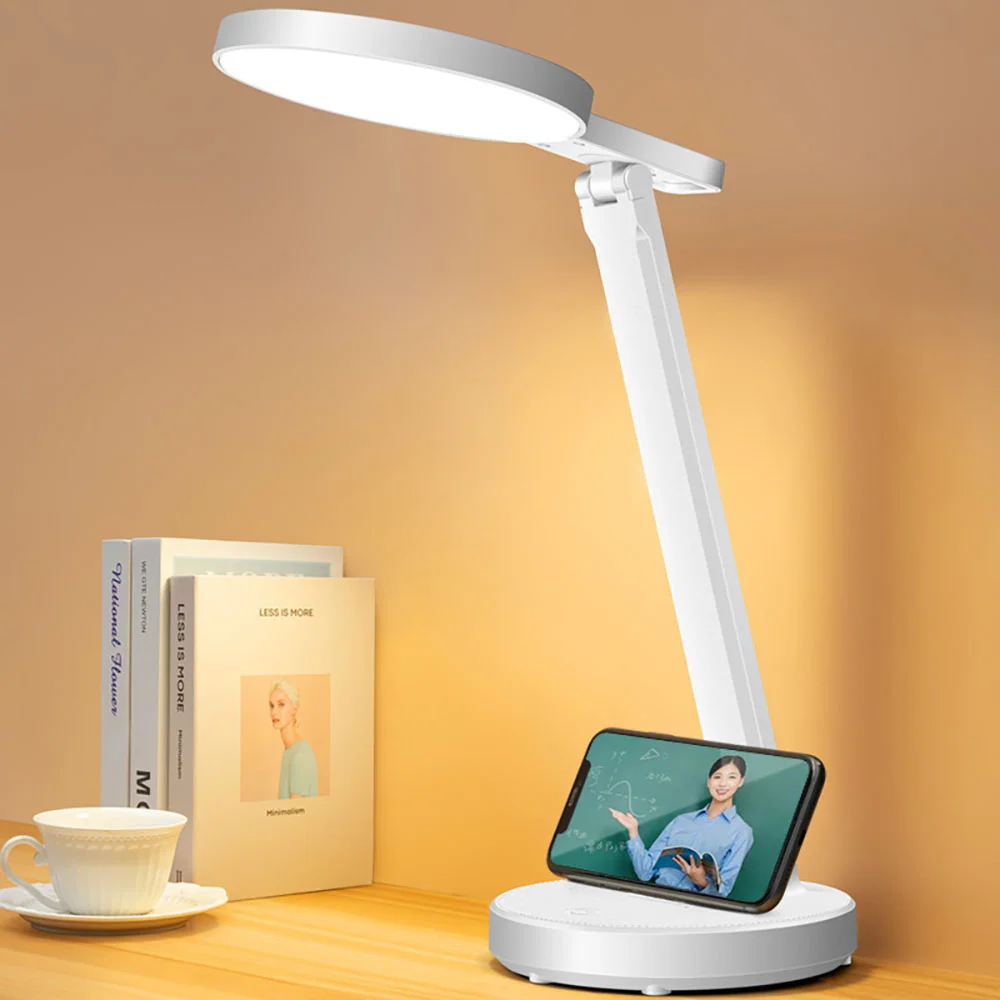 Rechageable Smart Night Light Stepless Dimming LED Bright Table Lamp Children Study Eye Protection Desk Lamp Phone Holder Stand
Rechageable Smart Night Light Stepless Dimming LED Bright Table Lamp Children Study Eye Protection Desk Lamp Phone Holder Stand