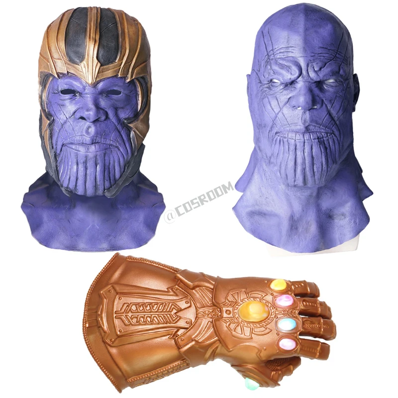 Marvel Мстители танос Косплей Маска Бесконечность перчатка с фонарями перчатки