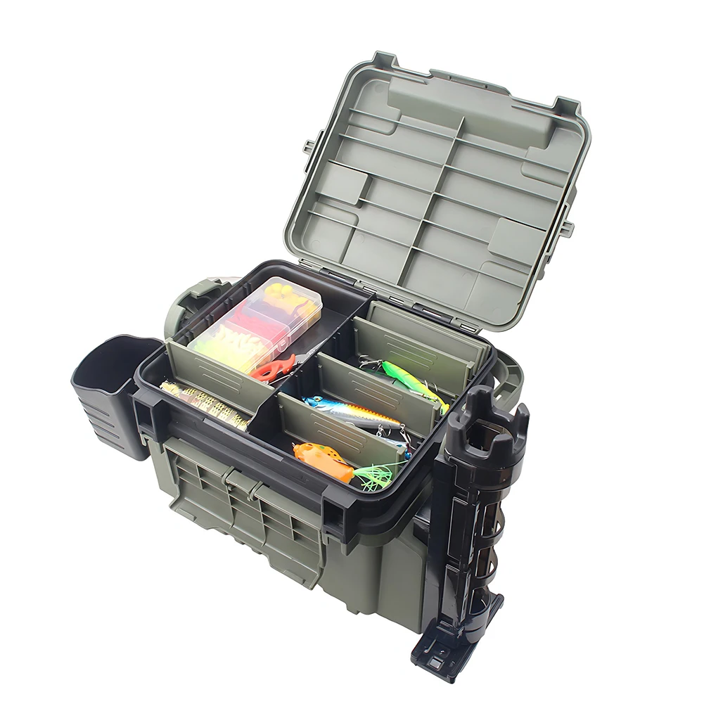 Fishing Equipment 1pc Lure Fishing Box 1830g 31.5*17.7*23cm Army Green For Fake Baits For Lead Hooks For Sequins
Fishing Equipment 1pc Lure Fishing Box 1830g 31.5*17.7*23cm Army Green For Fake Baits For Lead Hooks For Sequins