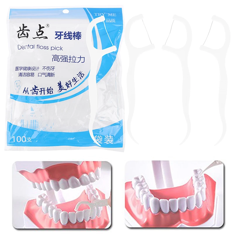100Pcs Dental Floss Flosser Picks Toothpicks Teeth Stick Tooth Cleaning Interdental Brush Dental Floss Pick Oral Hygiene Care
100Pcs Dental Floss Flosser Picks Toothpicks Teeth Stick Tooth Cleaning Interdental Brush Dental Floss Pick Oral Hygiene Care