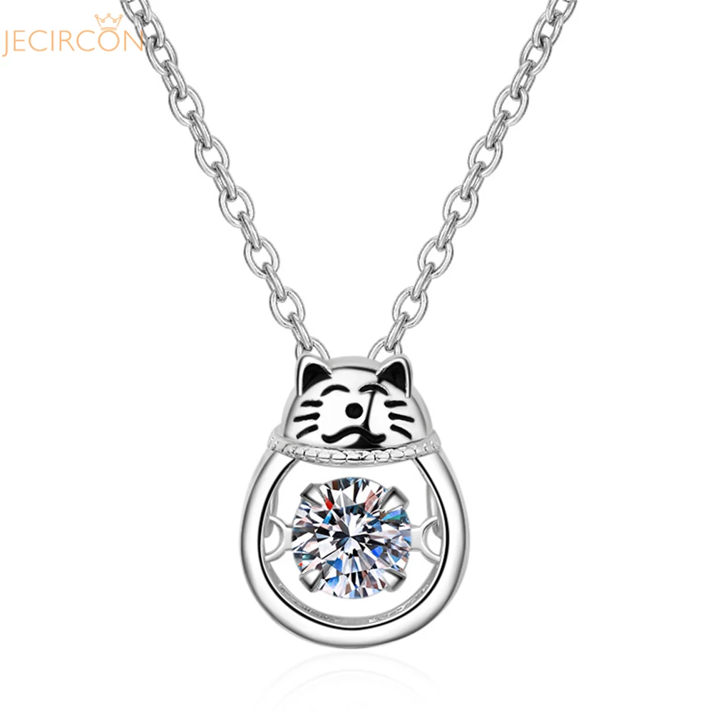 JECIRCON 0.3 Carat Smart Moissanite Necklace for Women 925 Sterling Silver Lucky Cat Pendant pt950 Gold-plated Certified Jewelry
JECIRCON 0.3 Carat Smart Moissanite Necklace for Women 925 Sterling Silver Lucky Cat Pendant pt950 Gold-plated Certified Jewelry