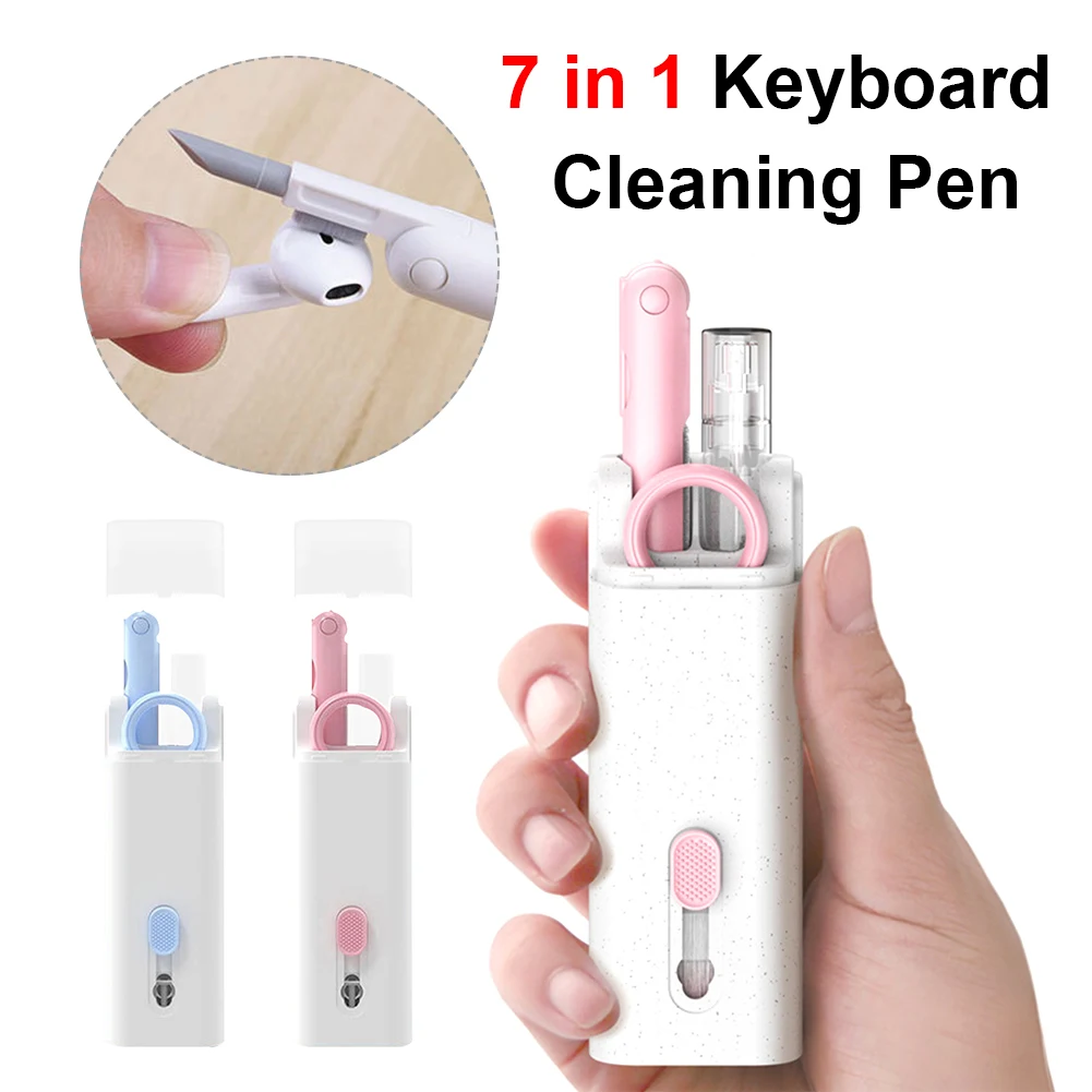 Multifunctional 7 in 1 Computer Keyboard Cleaner Kit Portable Earphone Cleaning Pen Keyboard Cleaner Keycap Puller Kit
Multifunctional 7 in 1 Computer Keyboard Cleaner Kit Portable Earphone Cleaning Pen Keyboard Cleaner Keycap Puller Kit