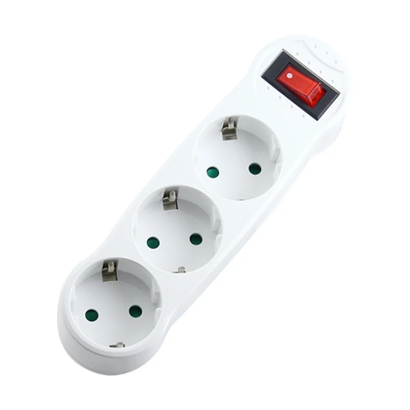 

EU German Standard 1 to 3 Conversion Socket 250V/16A Cordless Power Socket with Switches Travel Conversion Plug Socket