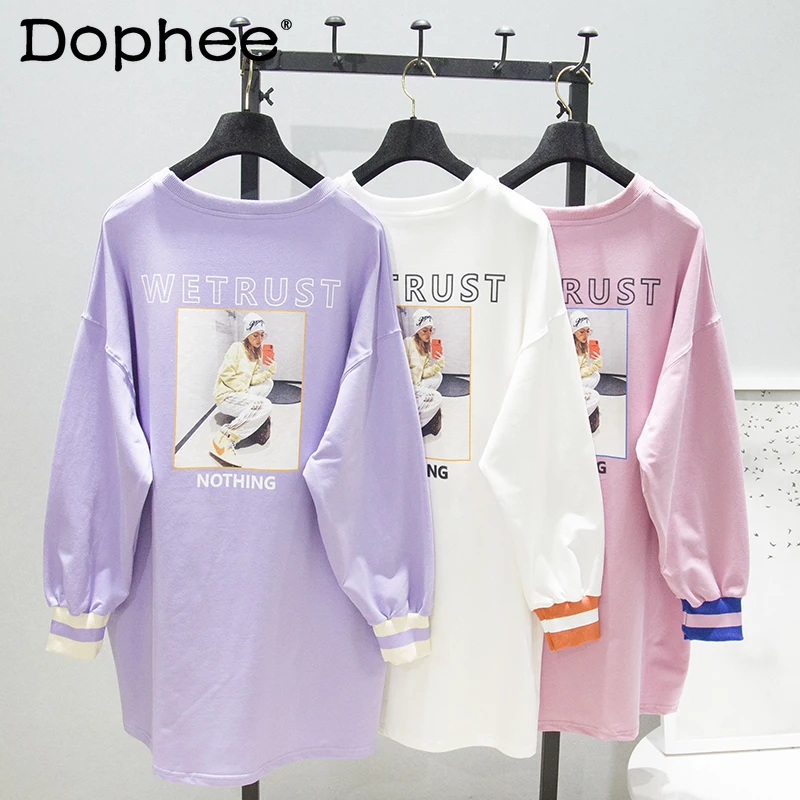 Korean Style Letter Print Pattern Purple Hoodies Women Idle Style Thin Mid-Length Sweatshirt Coat Tide 2022 Spring New Clothing
Korean Style Letter Print Pattern Purple Hoodies Women Idle Style Thin Mid-Length Sweatshirt Coat Tide 2022 Spring New Clothing