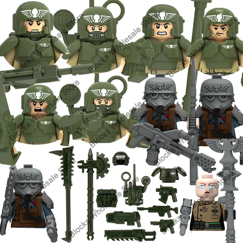 Военная шахматная игра, Военная серия, молот 40k, фигурки солдат, строительные блоки, Императорская гвардия, строительные блоки MOC, мини-кирпичи, игрушки
Военная шахматная игра, Военная серия, молот 40k, фигурки солдат, строительные блоки, Императорская гвардия, строительные блоки MOC, мини-кирпичи, игрушки
