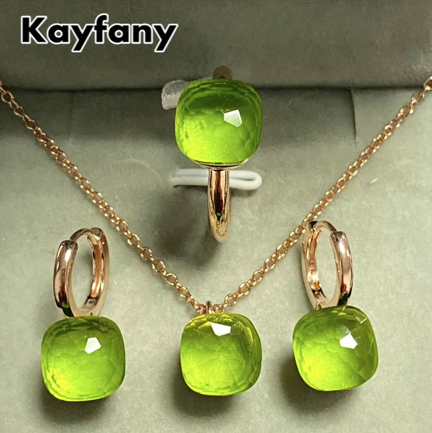 Pomellato Jewelry Set For Women Crystal Ring Earrings Necklace Set Rose Gold Candy Crystal Jewelry Candy Ring Set
Pomellato Jewelry Set For Women Crystal Ring Earrings Necklace Set Rose Gold Candy Crystal Jewelry Candy Ring Set