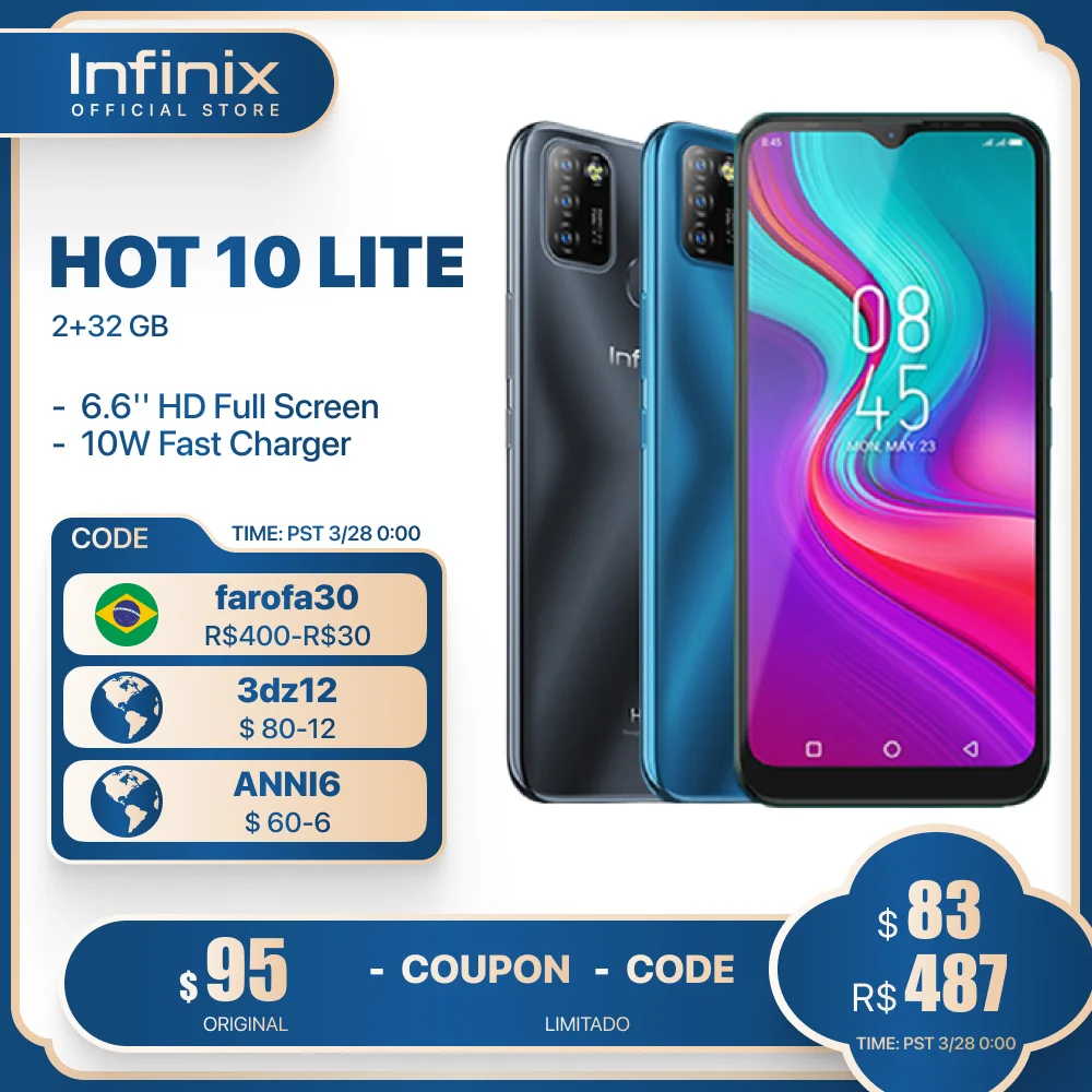 Смартфон глобальная версия Infinix HOT 10 LITE 2 ГБ 32 ГБ, экран 6,6 дюйма HD, аккумулятор 5000 мАч, тройная камера 13 МП с искусственным интеллектом
Смартфон глобальная версия Infinix HOT 10 LITE 2 ГБ 32 ГБ, экран 6,6 дюйма HD, аккумулятор 5000 мАч, тройная камера 13 МП с искусственным интеллектом