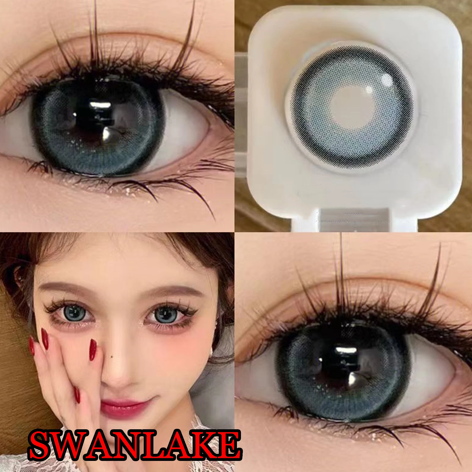 

Горячая Распродажа, контактные линзы 14,50 мм в форме тележки, цветные аниме глаза по рецепту, контактные линзы Swanlake Blue