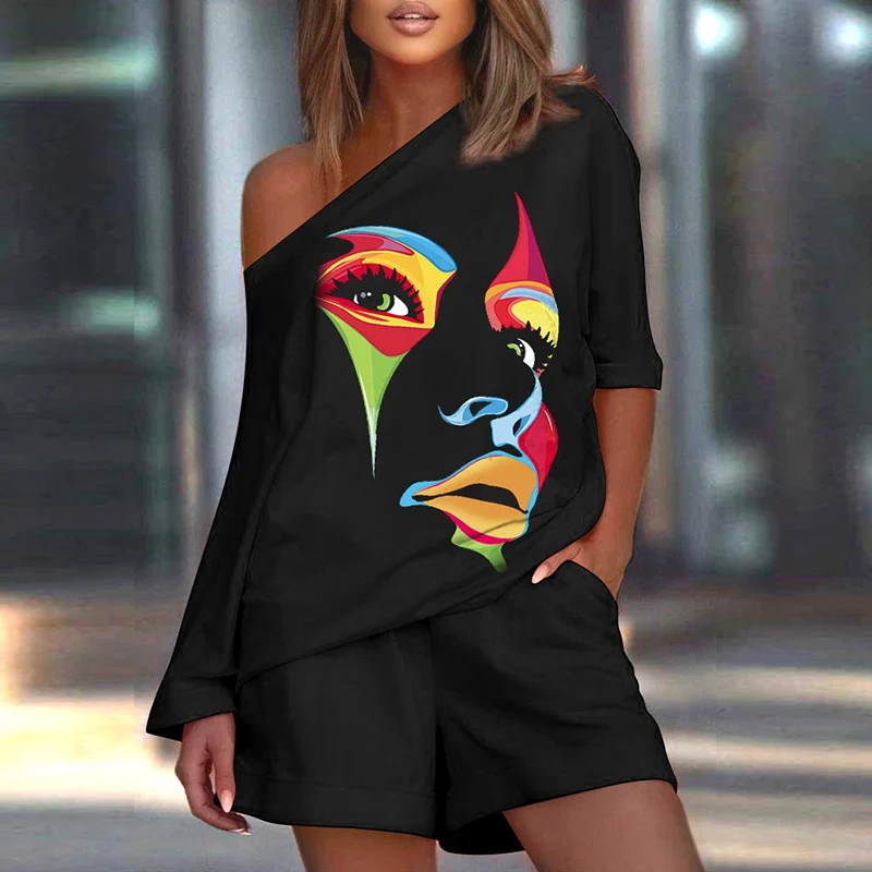 Trendy Fashion Sweatshirt Pants Set Women Off Shoulder Loose Two-piece Suit 2022 New Casual Summer Top Pullover + Shorts Outfits
Trendy Fashion Sweatshirt Pants Set Women Off Shoulder Loose Two-piece Suit 2022 New Casual Summer Top Pullover + Shorts Outfits