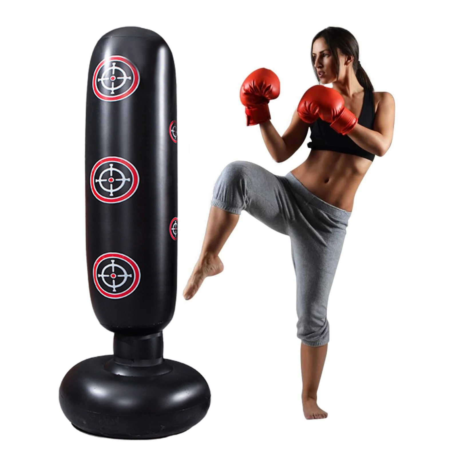 160cm Inflatable Boxing Punching Bag Tumbler Standing Sandbag Fitness Training Boxing Sack Thicken PVC Boxing Pillar
160cm Inflatable Boxing Punching Bag Tumbler Standing Sandbag Fitness Training Boxing Sack Thicken PVC Boxing Pillar