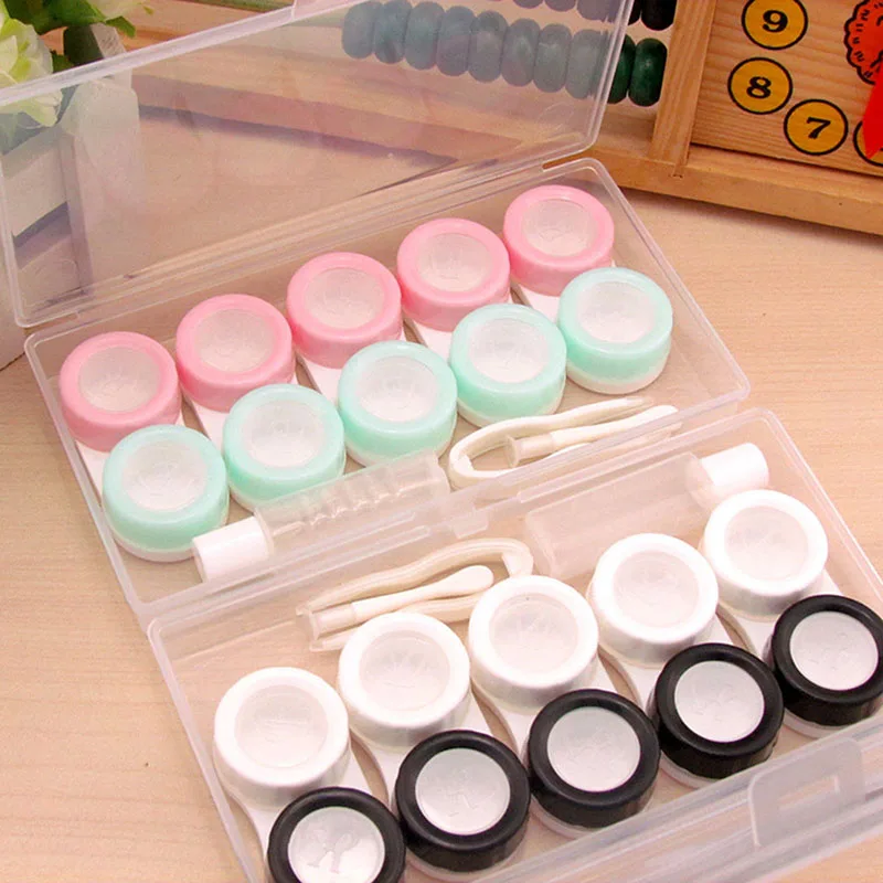 

5Pairs Contact Lens Case Container Eye Contacts Women Travel Contact Lenses Case Leakproof Kit Holder Box Display Box Easy Carry