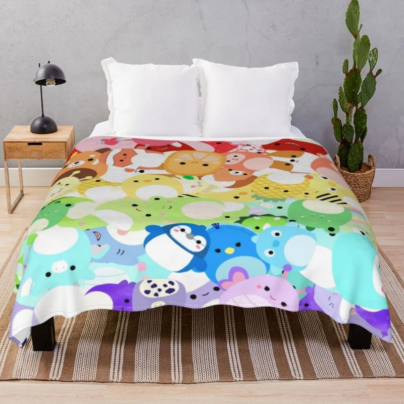 Мягкое фланелевое одеяло Squishmallow, осенне-зимнее пушистое толстое одеяло для постельного белья, дивана, путешествий, кинотеатра 
Мягкое фланелевое одеяло Squishmallow, осенне-зимнее пушистое толстое одеяло для постельного белья, дивана, путешествий, кинотеатра