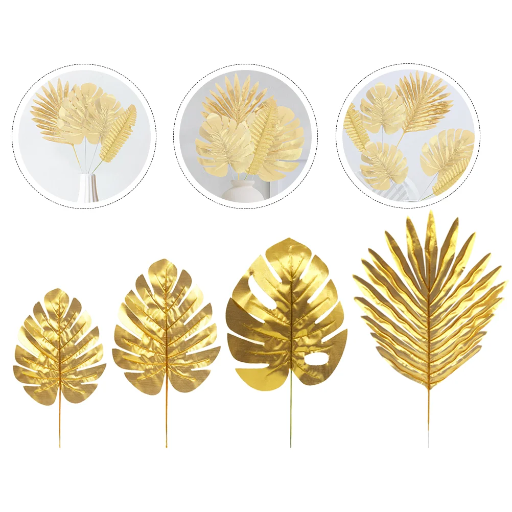 

20 Pcs Dining Table Decoration Simulated Leaves Simulation Leaf Adornment Artificial Plant Fake Gold Adornments Plastic Banquet