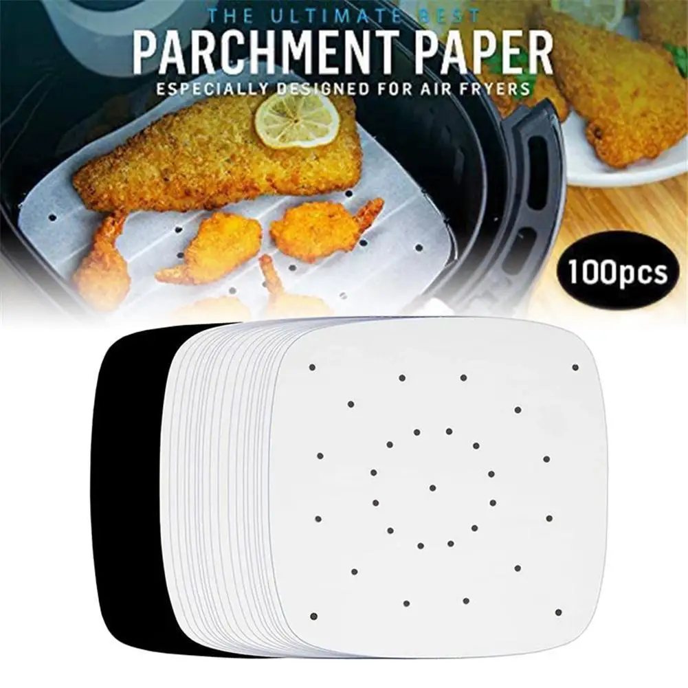 100 Sheets Baking Oil Paper With Hole Air Fryer Square Baking Paper Bun Cake Paper Saucer Baking Accessories Baking Kitchen Tool
100 Sheets Baking Oil Paper With Hole Air Fryer Square Baking Paper Bun Cake Paper Saucer Baking Accessories Baking Kitchen Tool