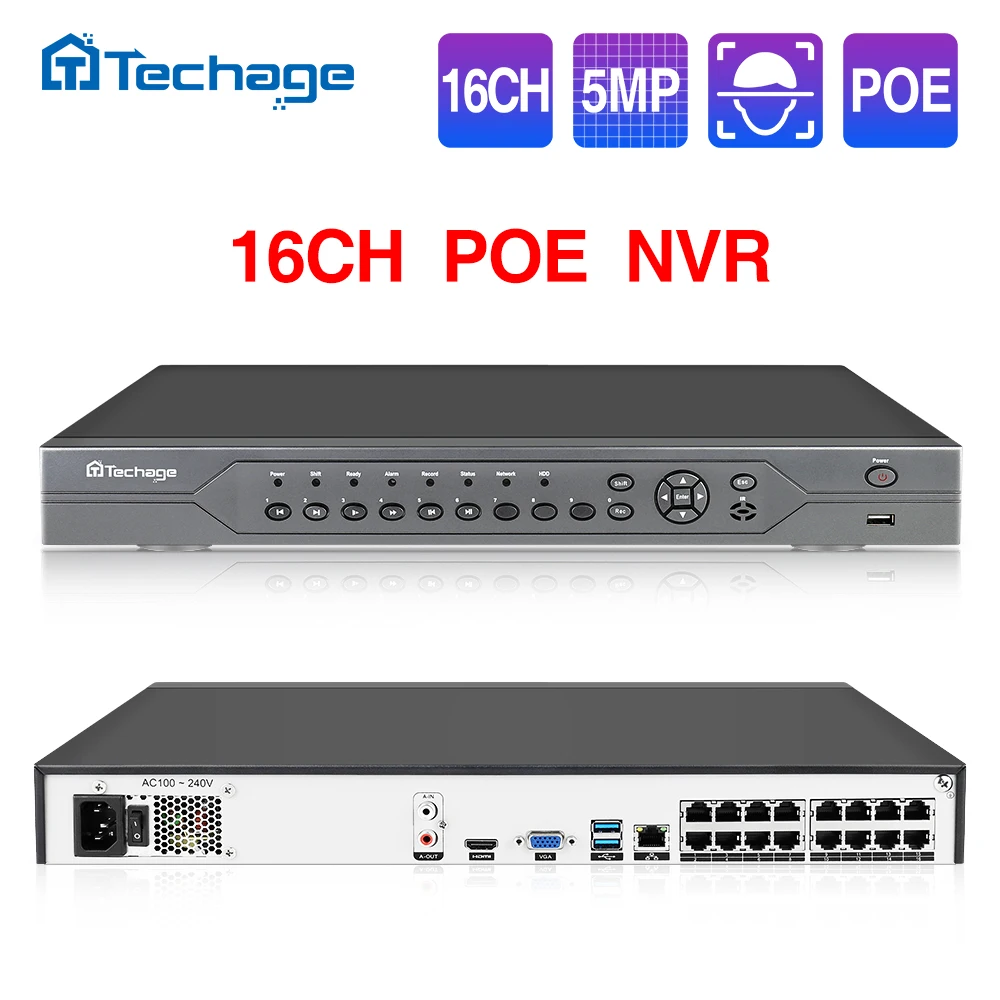 Techage 16CH 4K POE NVR
Techage 16CH 4K POE NVR