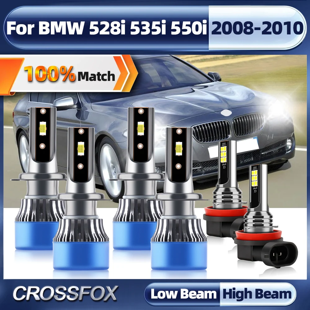 

H7 светодиодный лампы для фар дальнего и ближнего света 60000LM супер яркие Автомобильные фары турбо противотуманные фары 12В для BMW 528i 535i 550i 2008 2009 2010