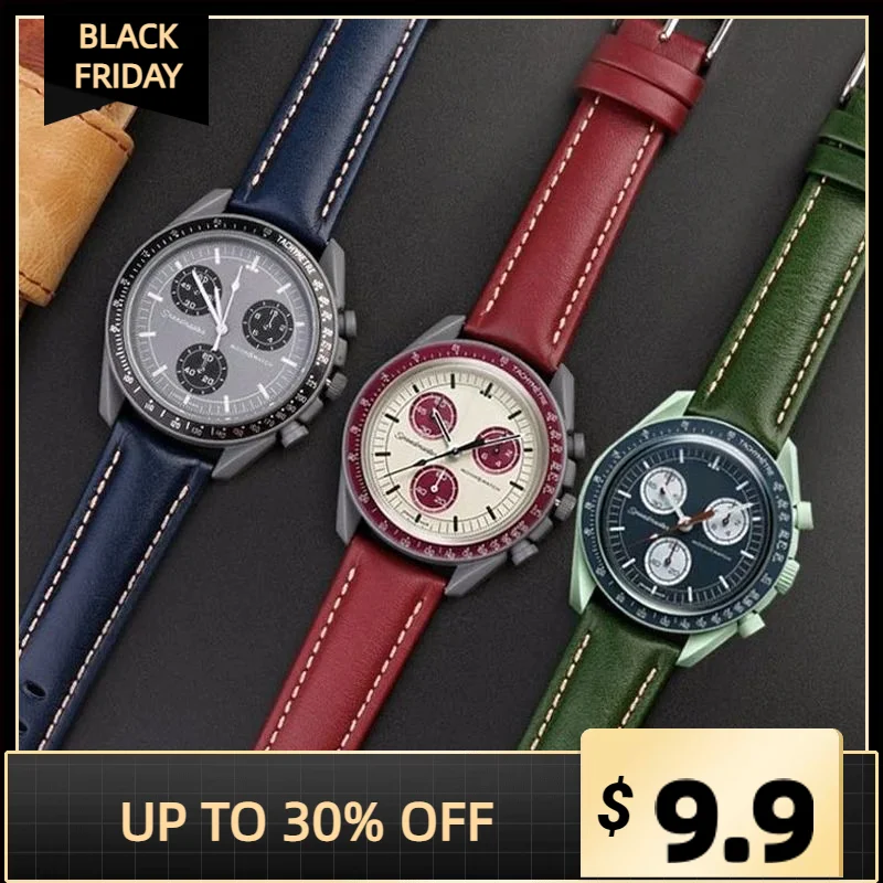 Top Grain Leather watchband For Omega X Swatch Joint MoonSwatch Co Branded Vintage watch strap genuine leather band 
Top Grain Leather watchband For Omega X Swatch Joint MoonSwatch Co Branded Vintage watch strap genuine leather band