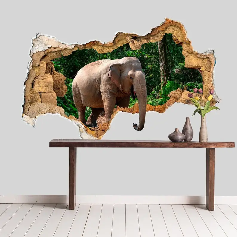 Safari Animals Wall Decal / Elephant Wall Sticker Nursery / Hole in wall Decor / Vinyl Sticker Nursery / 3D Poster Kids Smashed
Safari Animals Wall Decal / Elephant Wall Sticker Nursery / Hole in wall Decor / Vinyl Sticker Nursery / 3D Poster Kids Smashed